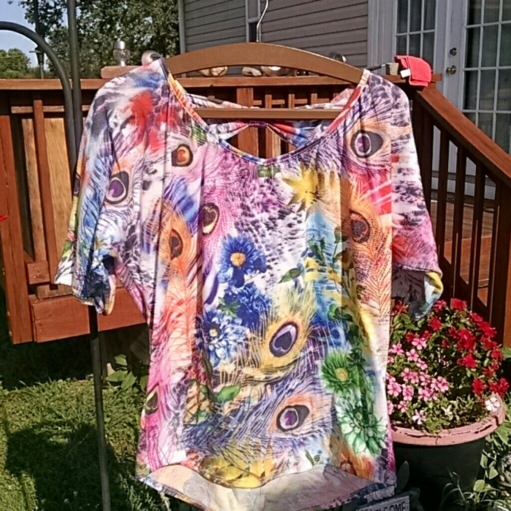 Beautiful New Directions Peacock Sequin Blouse